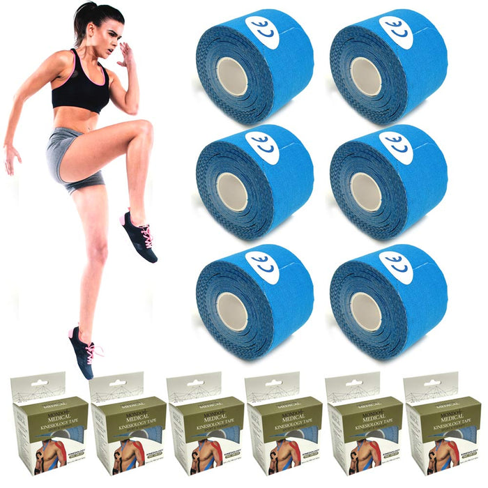 6 Rolls Sport Kinesiology Tape Precut Athletic Adhesive Muscle Therapy Band 2yrd