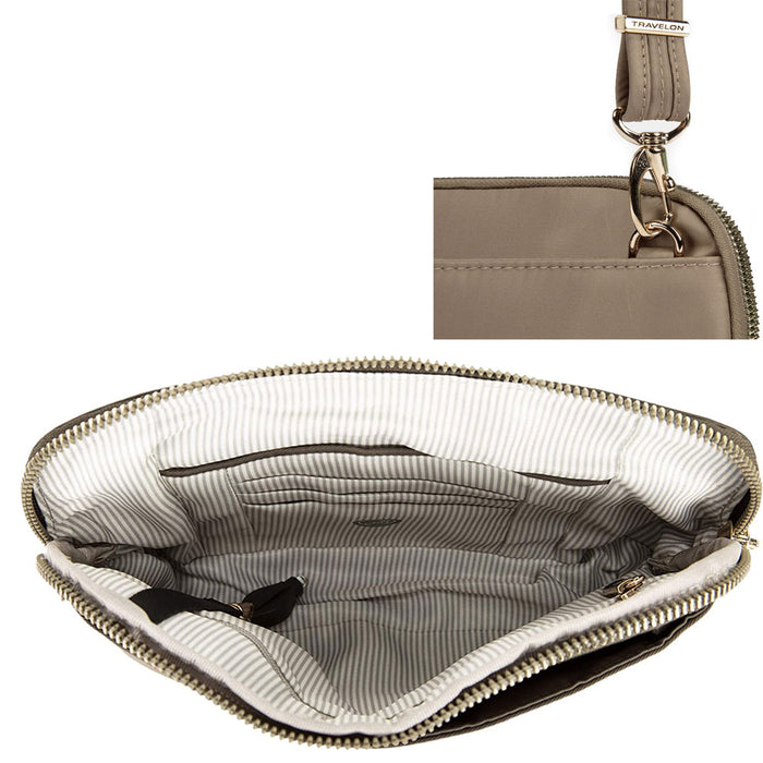 Travelon Womens RFID Blocking Wallet Purse Wristlet Convertible Crossbody Clutch
