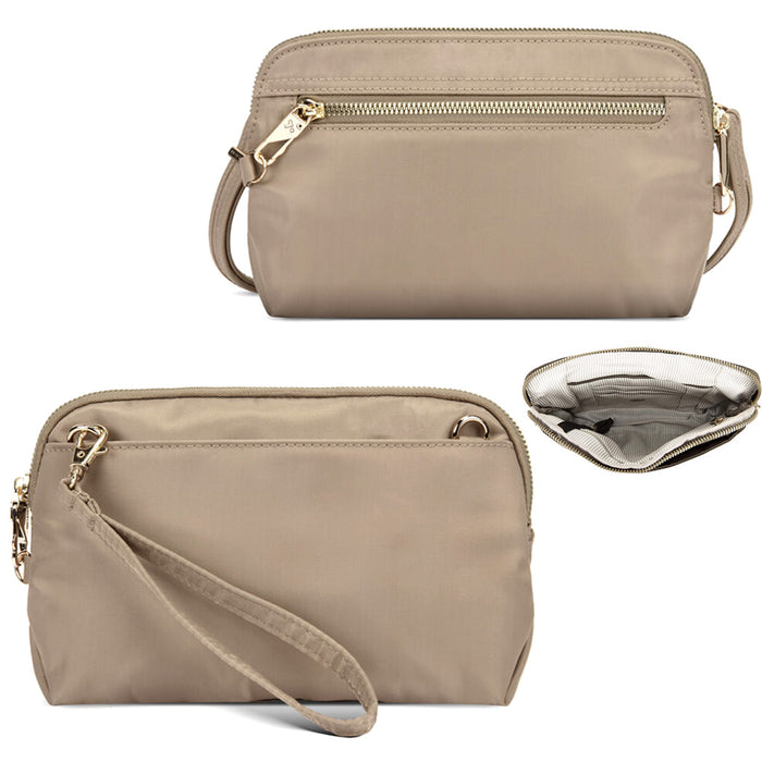Travelon Womens RFID Blocking Wallet Purse Wristlet Convertible Crossbody Clutch