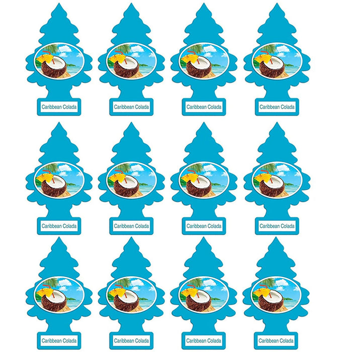 12X Little Trees Caribbean Colada Scent Air Freshener Car Auto Home Hang Office