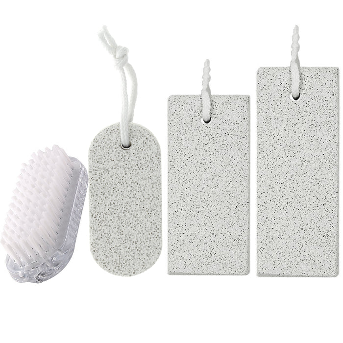 6 Pumice Stone 2 Brushes Pedicure Foot Scrubber Dead Hard Skin Callus Remover