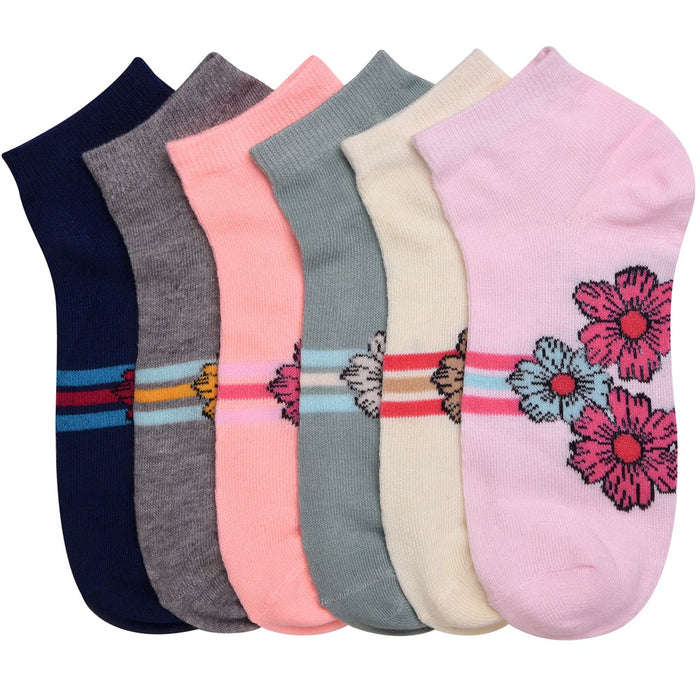 6 Pairs Women's No Show Ankle Socks Soft Cute Casual Athletic Low Cut Size 9-11