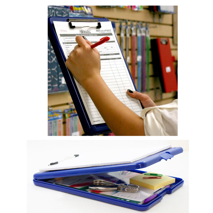 1 Clipboard Storage Case Document Holder Folder Low Profile Clip Letter Paper