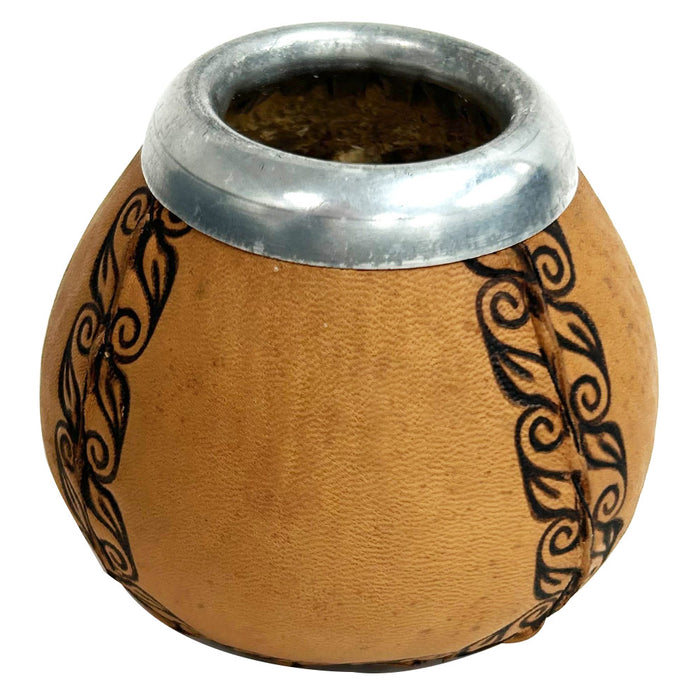 Argentina Mate Gourd Yerba Tea Drinking Straw Bombilla Carved Handmade Kit 0164