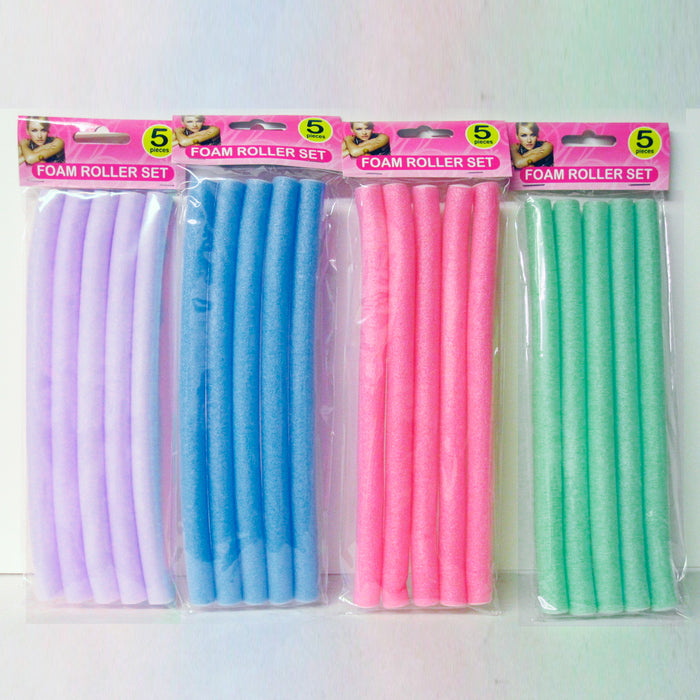 20 Pc Hair Curler Makers Soft Foam Rollers Bendy Twist Curls Tool DIY Styling !