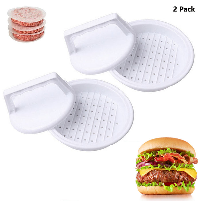 2 Pk Burger Press Hamburger Patty Maker Non Stick Patty Meat Beef Grill Cooking