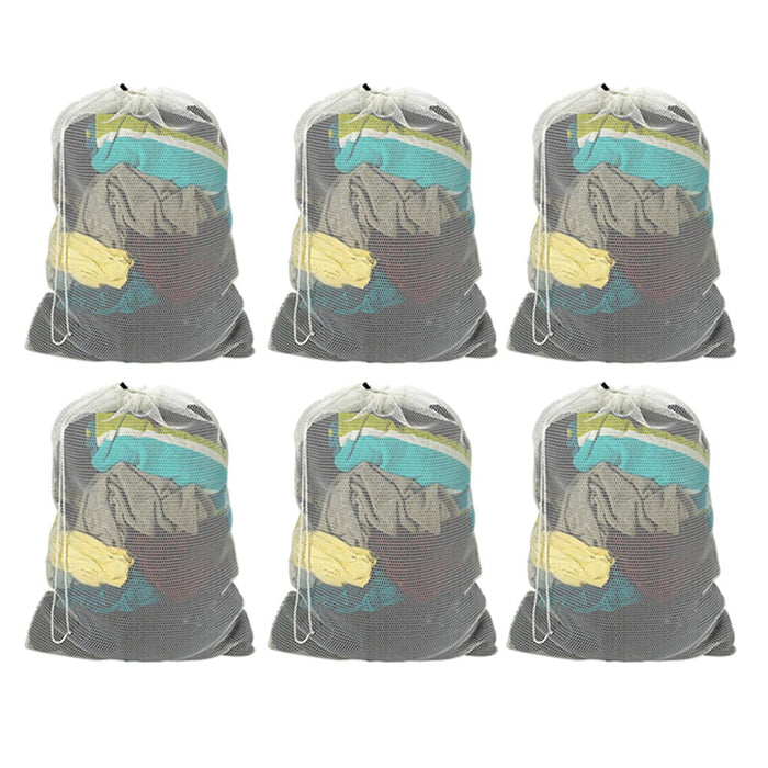 6 PCS Large Mesh Laundry Bag Storage Wash Delicate Clothes Underwear Bra Coats