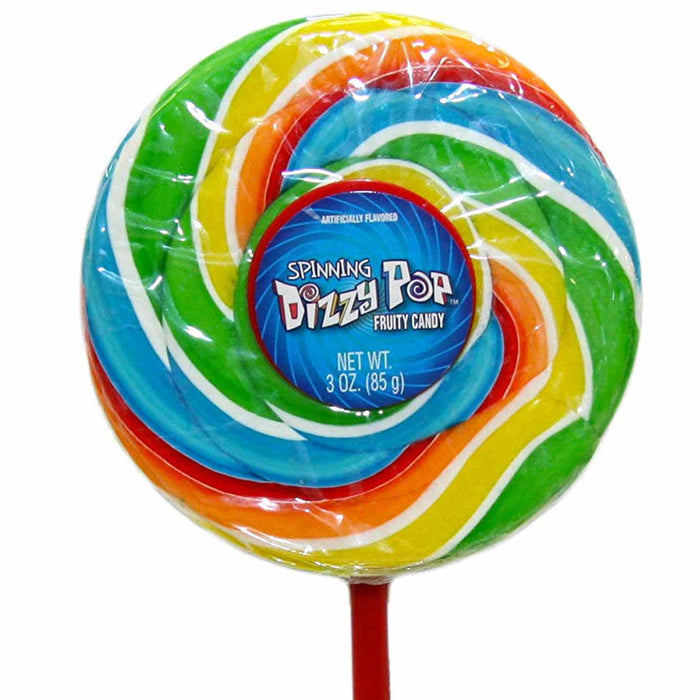 12 Pc Rainbow Swirl Lollipops Spinning Dizzy Pop Spiral Sucker Fruit Treat Candy