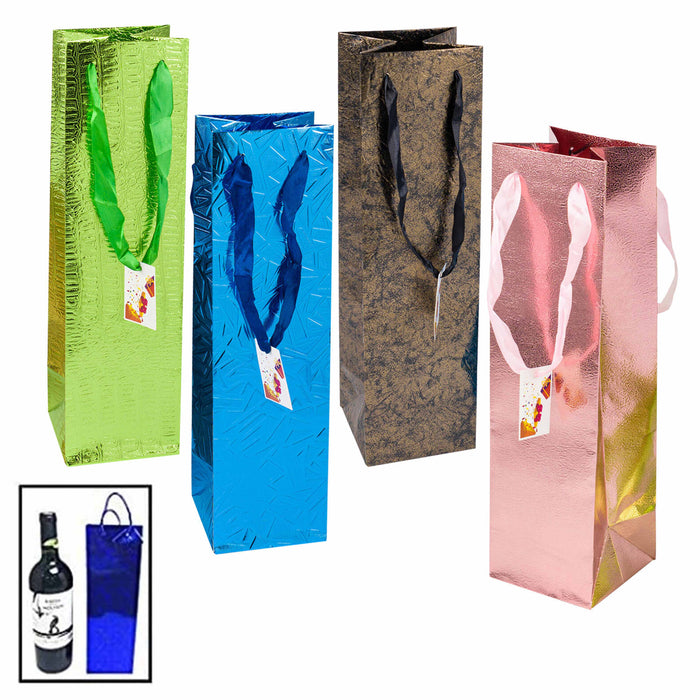 8 Pc Wine Bottle Gift Bags Champagne Birthday Imitation Leather Holiday Wrapping