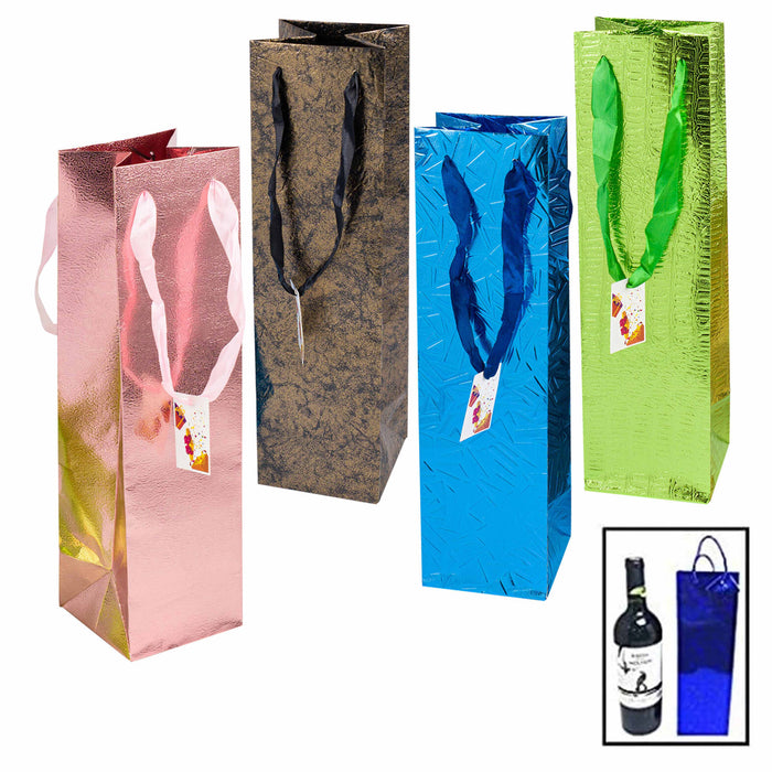 8 Pc Wine Bottle Gift Bags Champagne Birthday Imitation Leather Holiday Wrapping