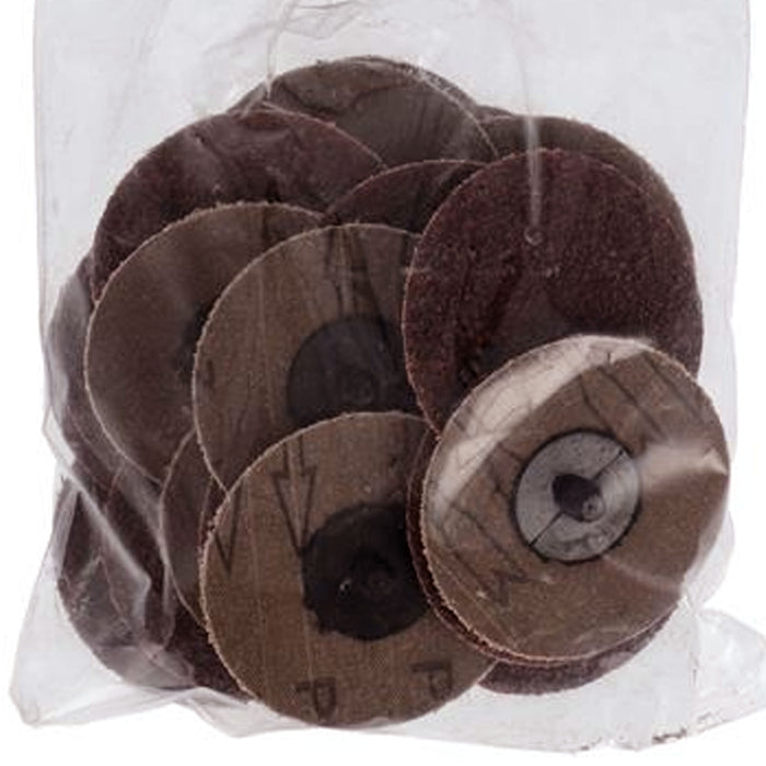 50 Pc 3" Sanding Disc 24 Grit Surface Roll Lock Pads Grinding Conditioning