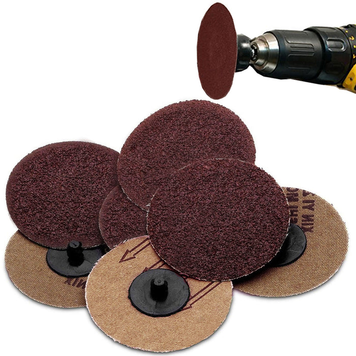 thumbnail image 2 of Benchmark Abrasives 3" Roloc A/O Quick Change Sanding Discs – 24 Grit, Aluminum Oxide, 100-Pack (BM-QC3A24_Q100) 2 of 3
