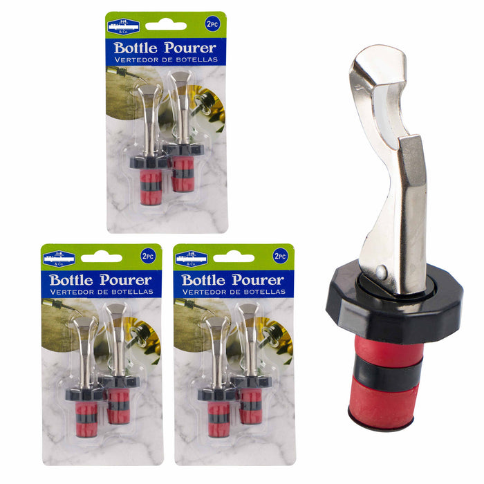6 Pc Bottle Stoppers Liquor Spirit Wine Cork Plastic Olive Oil Cap Keep Closed