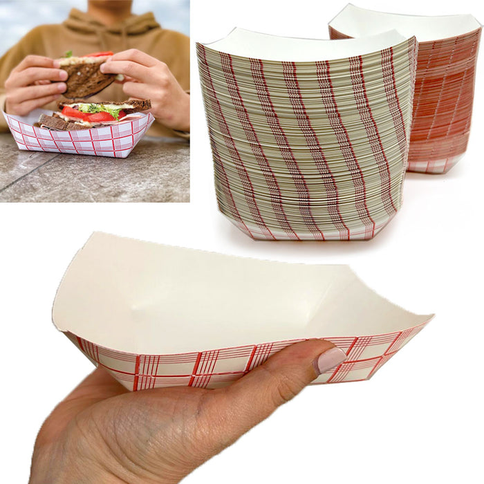 500 Ct Disposable Paper Food Boat Tray Plates Basket Containers Concession BBQ