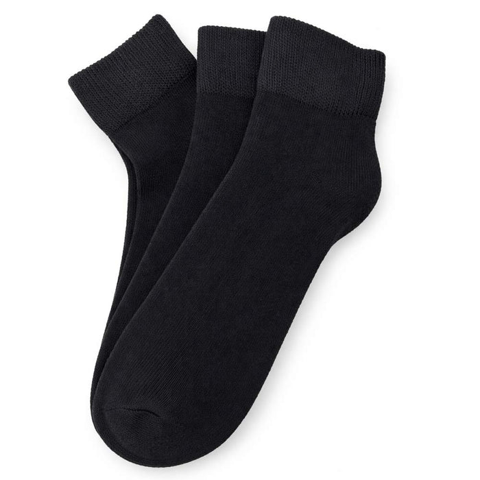 3 Pair Diabetic Ankle Circulatory Socks Health Support Men Loose Fit Black 10-13