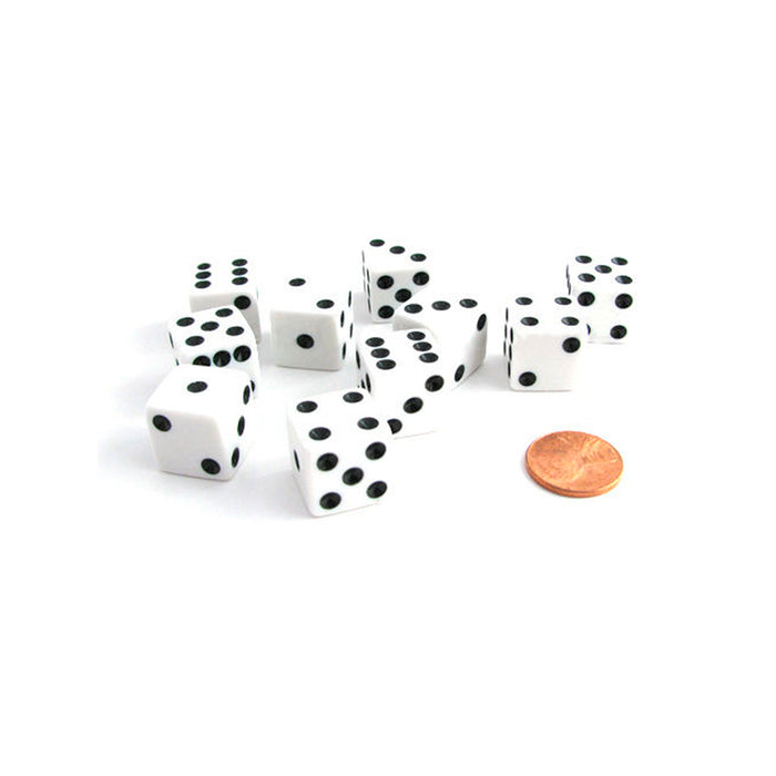 20 Pc Square Dice Six Sided White Black Pip P6 Die D6 Casino Gambling Games Gift