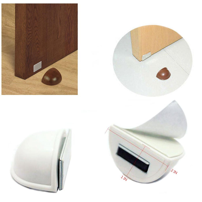 Magnetic Doorstop Stopper Wall Door Mount Guard Safety Home Office Holder White