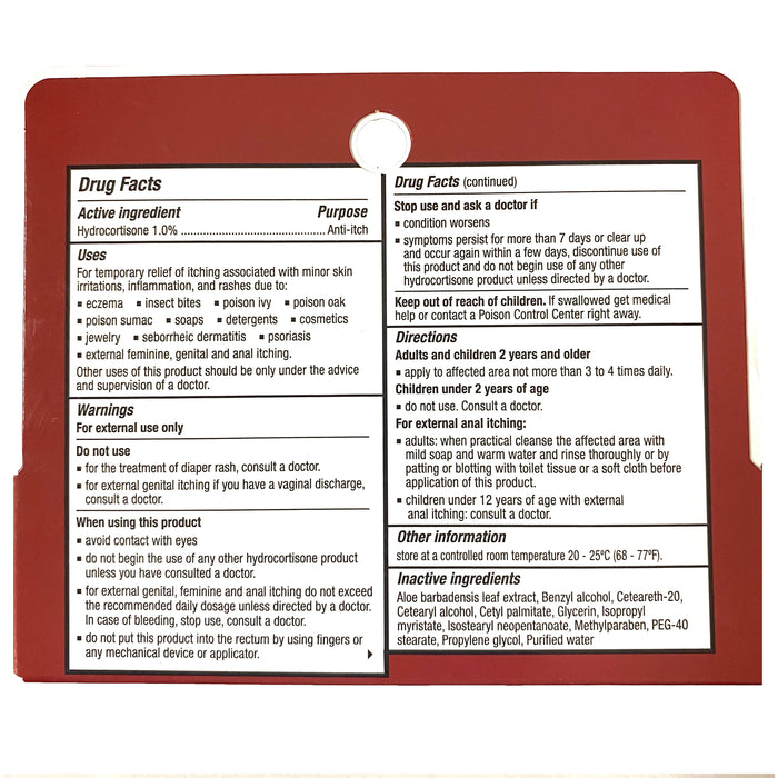 1 Hydrocortisone Cream Anti-Itch Skin Rash Itchiness Maximum Relief Insect Bites