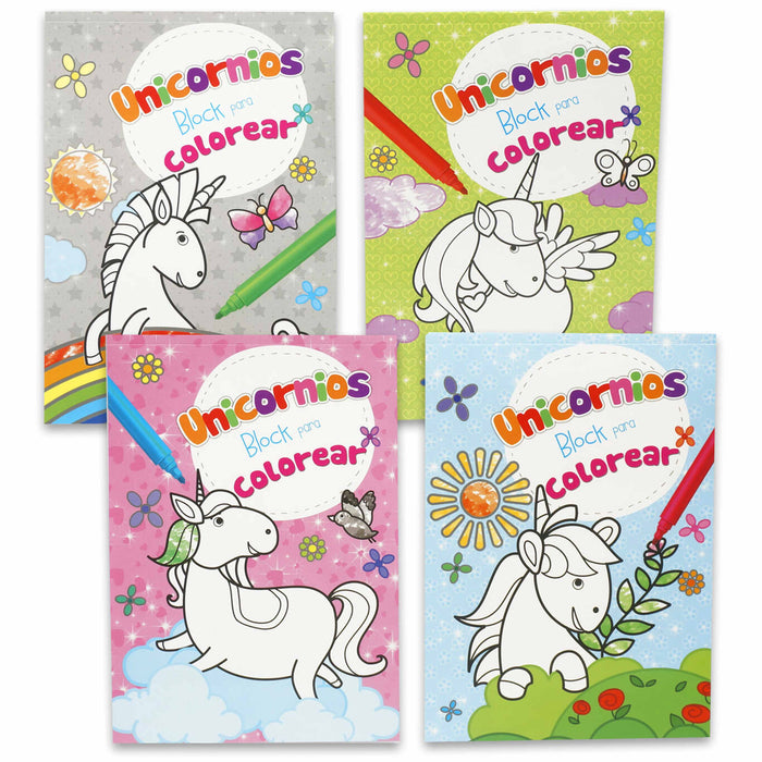 2 Pack Unicorn Coloring Books Unicornios Block Para Colorear Kids Activity Fun