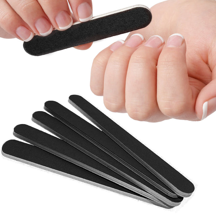 20 Nail Files Compact 4.5" Emery Boards Dual Sided Salon Manicure Tools Beauty
