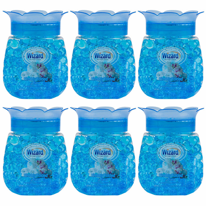 6 Wizard Fresh Linens Scent Crystal Gel Beads Odor Eliminator Home Air Freshener