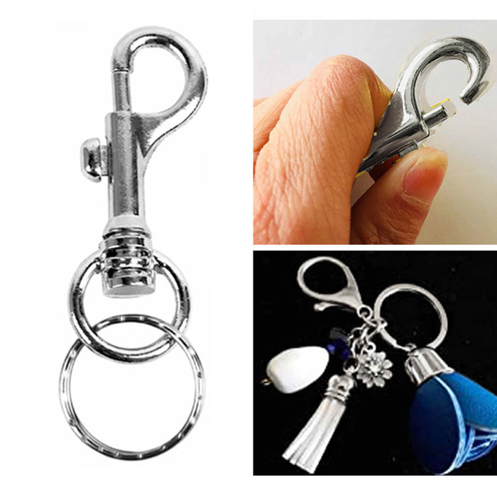 40 Pc Large Snap Hook Metal Key Ring Swivel Lobster Clasp Keychain Spring Clip