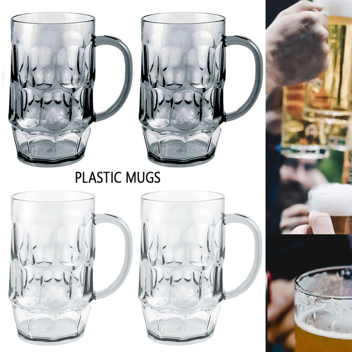 Glass Mugs With Handle 26oz, Large Beer Glasses For Freezer, Beer Cups  Drinking Glasses, Set of 4 
