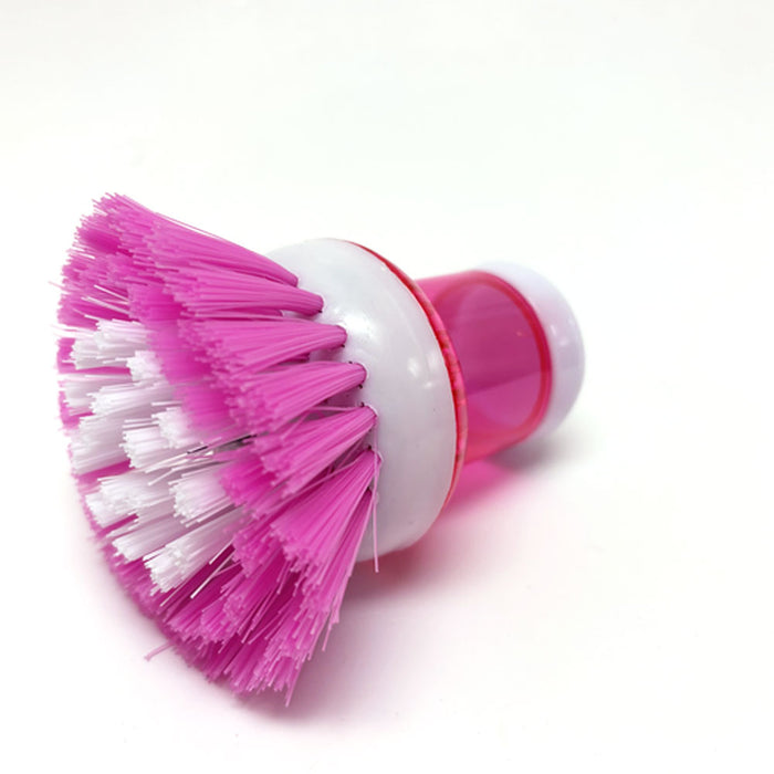 6 Scrubber Soap Dispense Palm Wash Brush Cleaning Pan Pot Dish Bowl Kitchen Tool