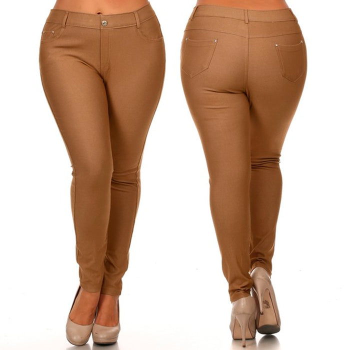 High Waisted Womens Plus Size Khaki Jeggings Pc Lot Womens