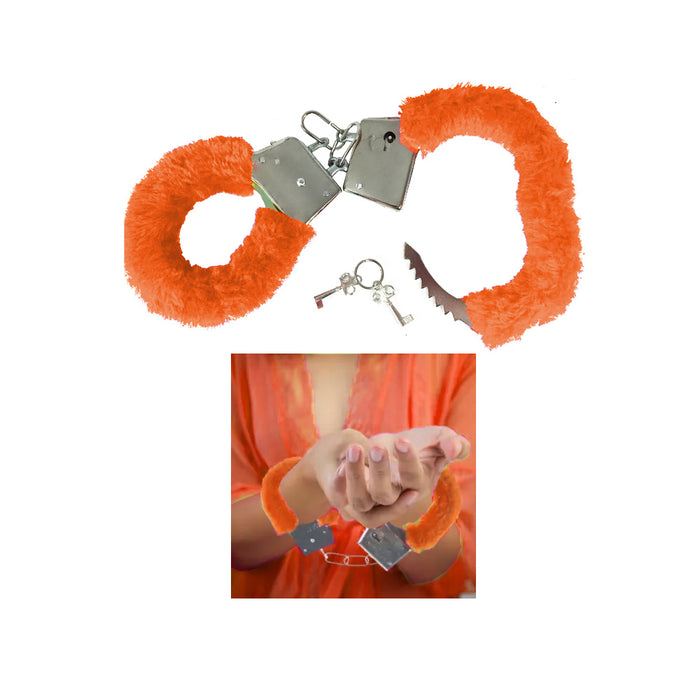 1PC Furry Fuzzy Costume Handcuffs Wrist Metal Soft Cuffs Hen Party Bachelorette