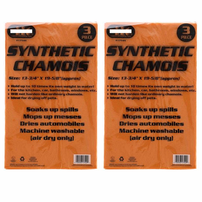 6 Pk Car Cleaning Shammy Synthetic Chamois Premium Absorbent Towel Drying Detail