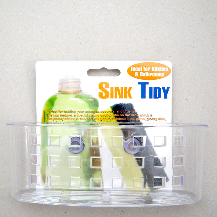 3Pack Sink Caddy Dish Soap Scrubber Sponge Holder Basket with Suction Cups Clear