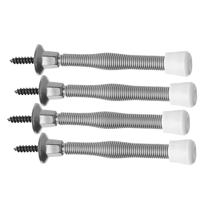 4 Spring Door Stopper Screw On Door Holder Set Home Wall Guard Top Bumper Safety