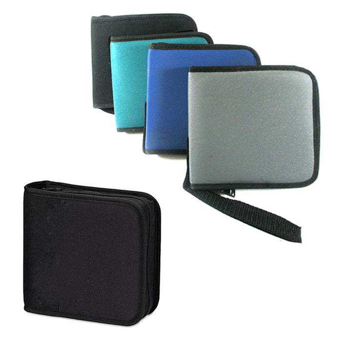2PK CD Case 24 Capacity Hard DVD Case Portable Zipper Protective CD Case Holder