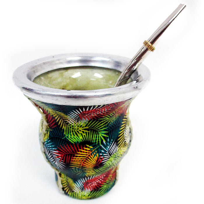 Design Mate Gourd Tea Glass Cup Bombilla Straw Herb Drink Kit Set 32371