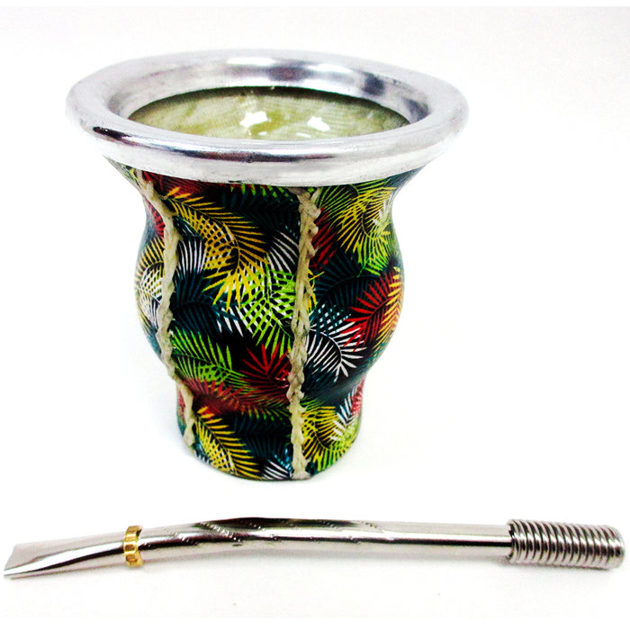 Design Mate Gourd Tea Glass Cup Bombilla Straw Herb Drink Kit Set 32371