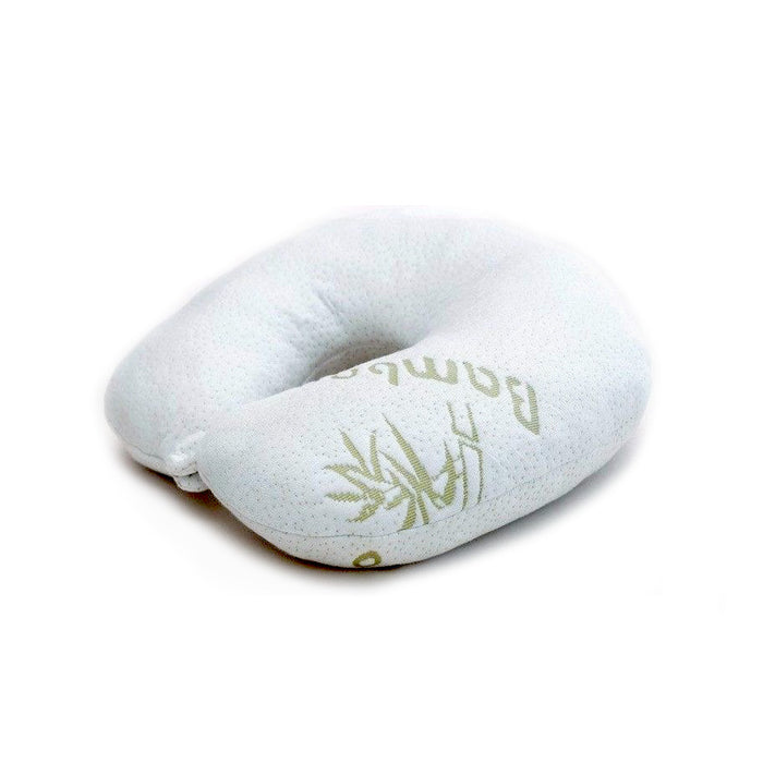 Travel Bamboo Pillow Memory Foam Neck Support Comfort Rest Airplane U Shaped