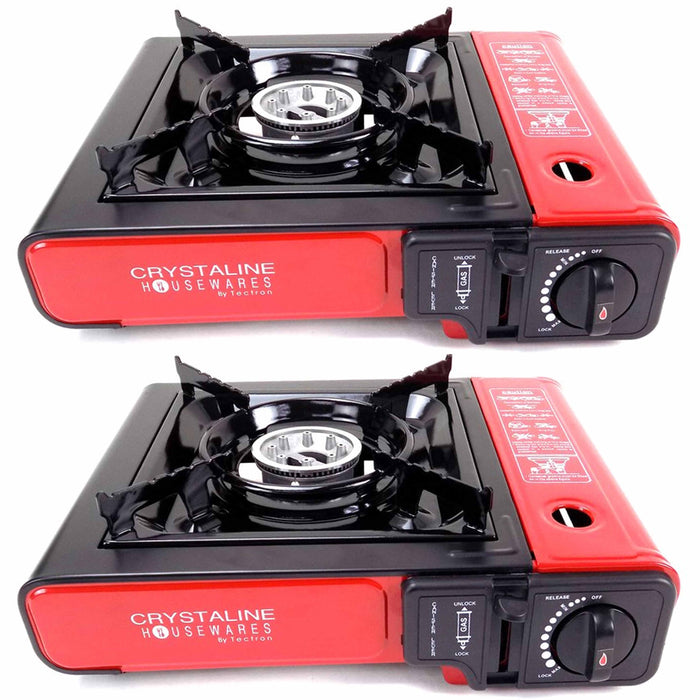 2 Portable Gas Camping Stove Outdoor Cooking Butane Hiking Picnic Burner Tools