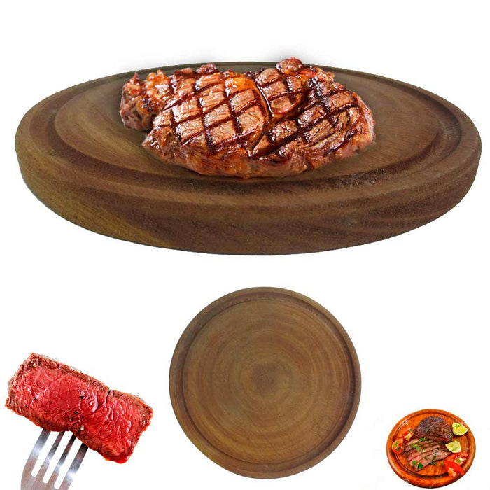 3 Plates Argentina Asado BBQ Cheese Food Serving Beef Meat Algarrobo Wood 8"
