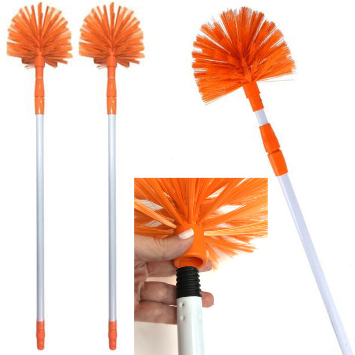 2 Pack Cobweb Corner Dusters Cleaning Telescopic Pole Ceiling Molding Floor Vent