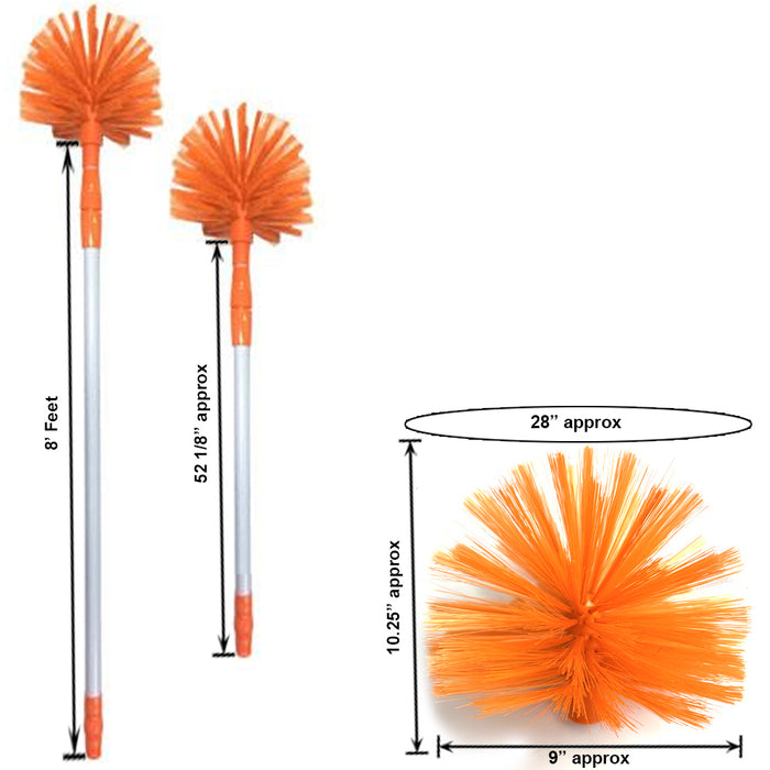 2 Pack Cobweb Corner Dusters Cleaning Telescopic Pole Ceiling Molding Floor Vent