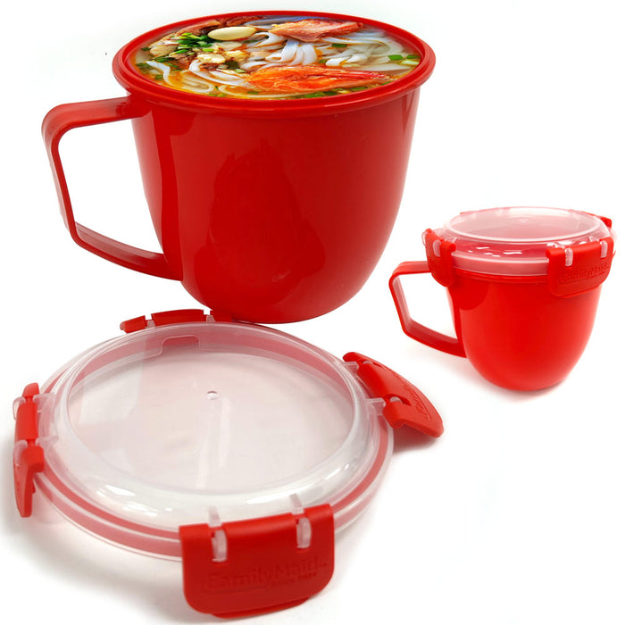 6 Pc Food Containers Bowl Soup Coffee Mugs Cup 32oz Microwave Safe Food BPA Free