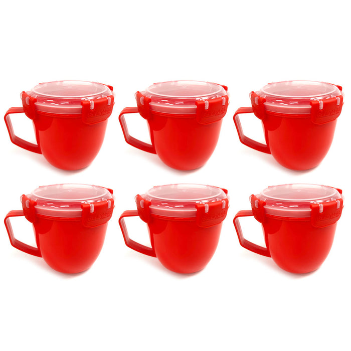 6 Pc Food Containers Bowl Soup Coffee Mugs Cup 32oz Microwave Safe Food BPA Free