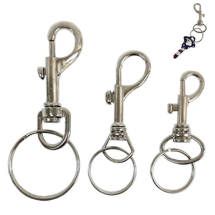 12PC Swivel Eye Bolt Snap Hook Silver Keychain Boat Ropes Pet Dog Leash Clasp