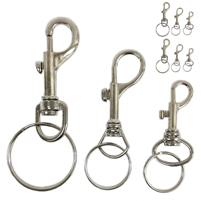 9PC Round Steel Swivel Eye Bolt Snap Hook Key Chain Pet Leash Multipurpose Clasp