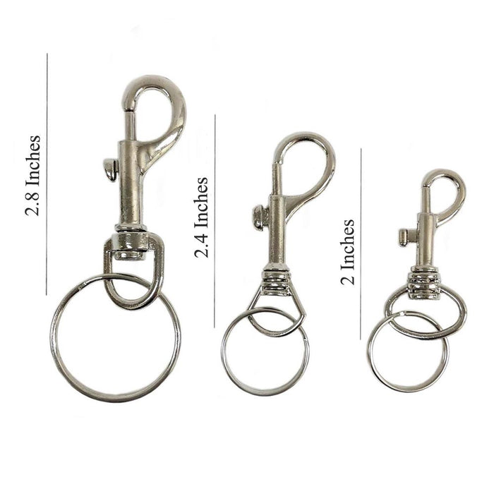 12PC Swivel Eye Bolt Snap Hook Silver Keychain Boat Ropes Pet Dog Leash Clasp