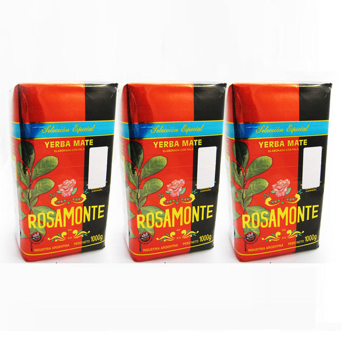 3KG Yerba Mate Rosamonte Seleccion Especial 6.6lb Argentina Herbal Tea Leaf 3 pk