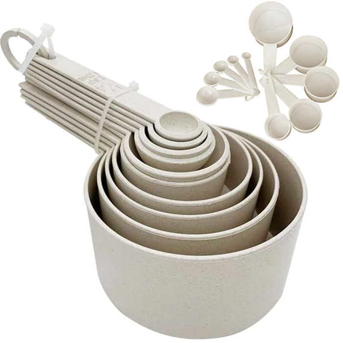 10-Piece Wheat Straw Measuring Cups & Spoons Set Eco Friendly Kitchen Baking Tools