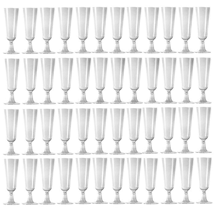 48 Pc Disposable Champagne Flutes Wine Mimosa Glasses Cups Brunch Party 4.7oz