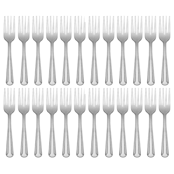 24 Dinner Forks Mirror Finish Salad Stainless 18/0 Steel Utensils Silverware Set